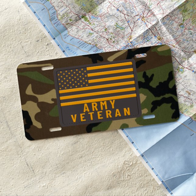 Army Veteran License Plate (In Situ)
