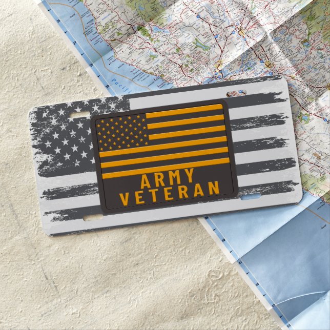 Army Veteran License Plate (In Situ)