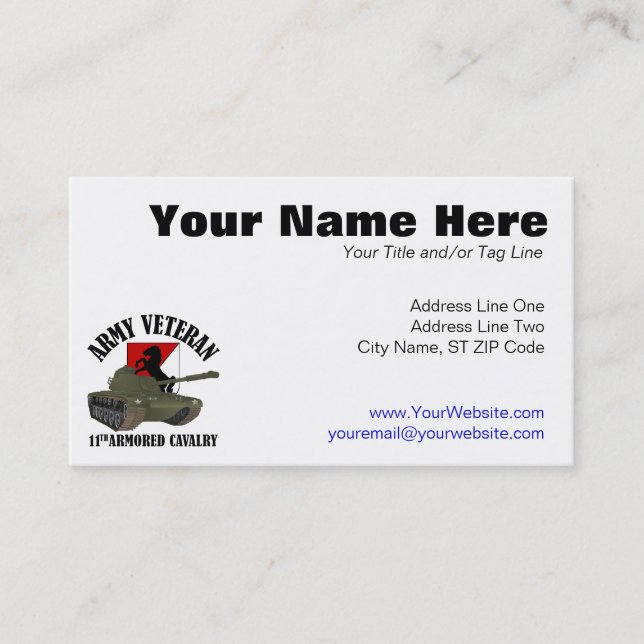 Army Veteran - M-48 Business Card (Front)