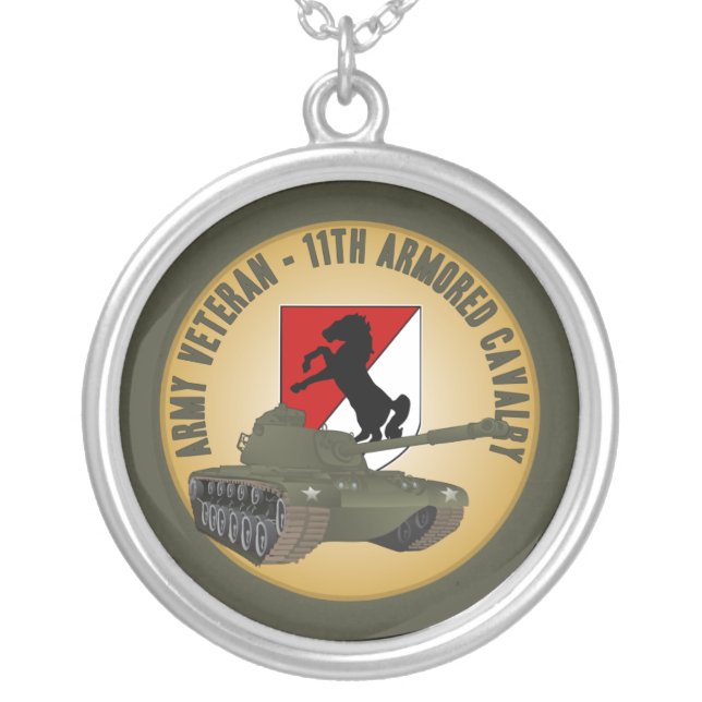 Army Veteran - M-48 Silver Plated Necklace (Front)