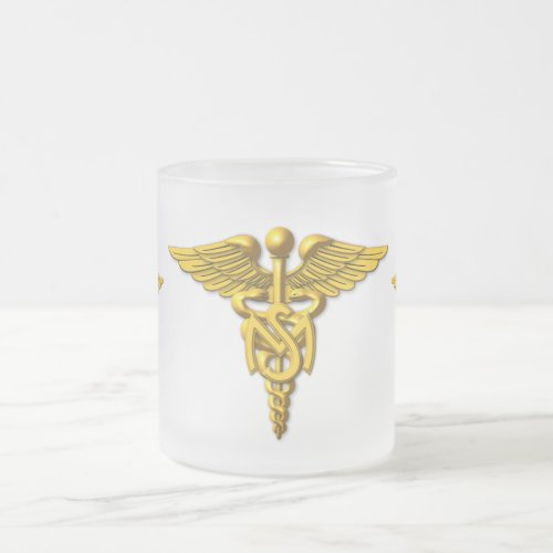 Army Veteran Medical Service Corps Frosted Glass Coffee Mug