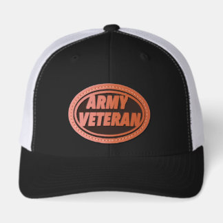 Army Veteran Print Novelty Leather Patch Hat