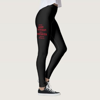 "army Veteran/skydiver" Women's Leggings by CKGIFTS at Zazzle