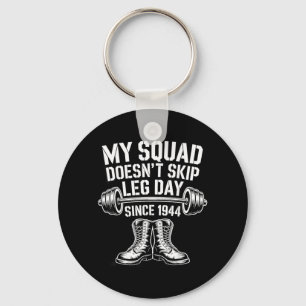 Army Veterans Day Skip Leg Day Military Veteran Keychain