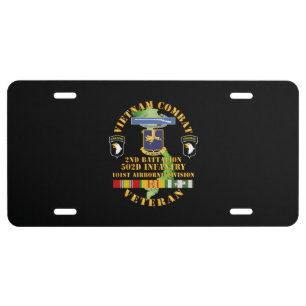 Army - Vietnam Combat Vet - 2nd Bn 502nd Infantry License Plate