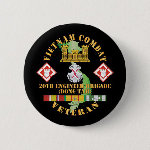 Army - Vietnam Combat Veteran w 20th Engineer Brig Button