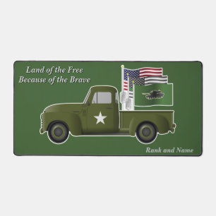 Army Vintage Military Truck Desk Mat