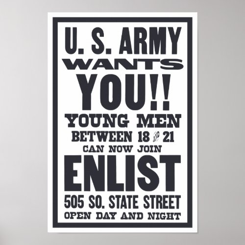 Army Wants You __ WWI Poster