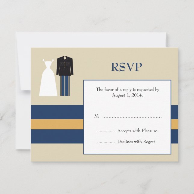 Army Wedding Invitation RSVP Card (Front)