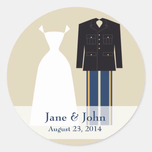 Army Wedding Label Sticker (Front)