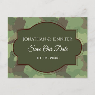 Army Wedding Save the date Announcement Postcard