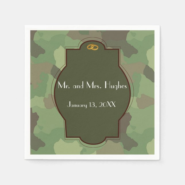 Army wedding themed wedding napkins (Front)