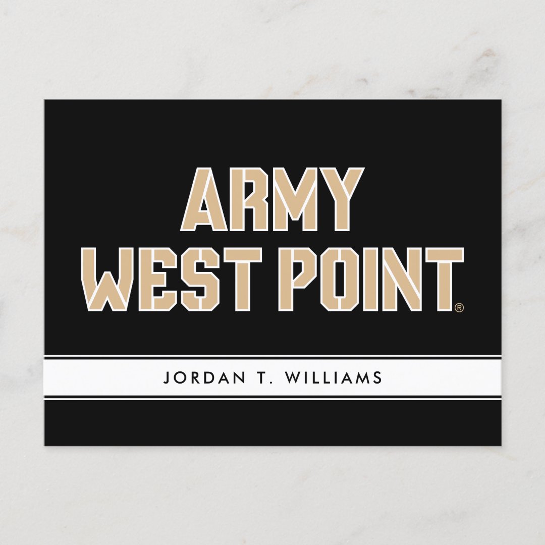 Army West Point Word Mark Invitation Postcard Zazzle