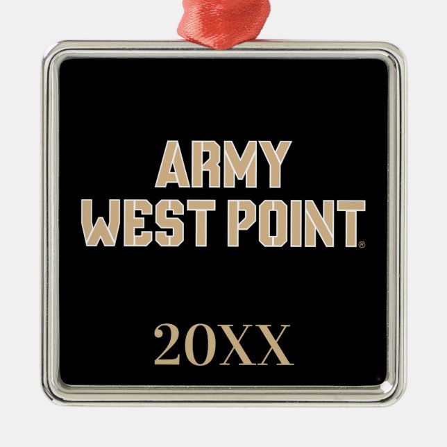 Army West Point Word Mark Metal Ornament (Front)