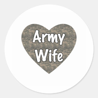 Army Wife ACU Heart Classic Round Sticker