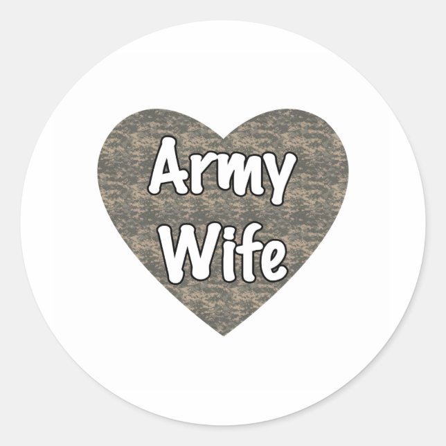Army Wife ACU Heart Classic Round Sticker (Front)