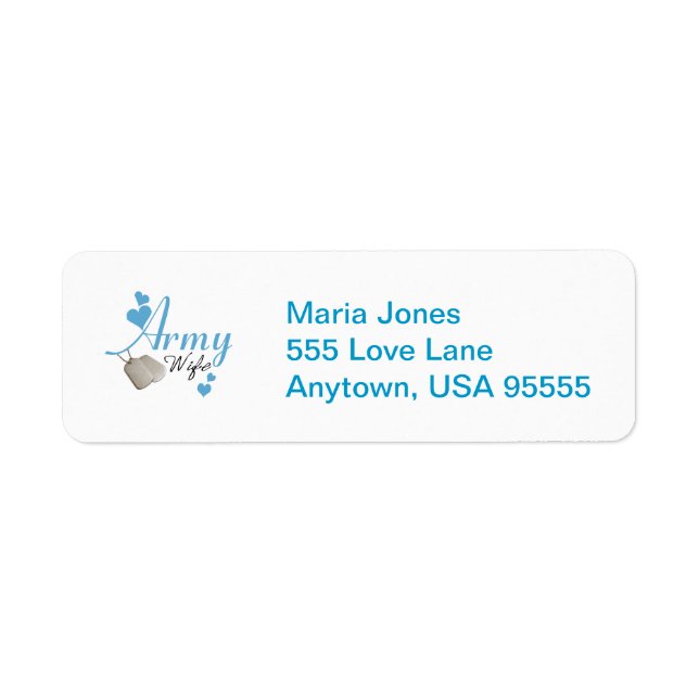 Army Wife (blue) Return Address Label (Front)