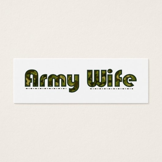 Army wife camouflage bookmark (Front)