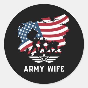 Army Wife Classic Round Sticker