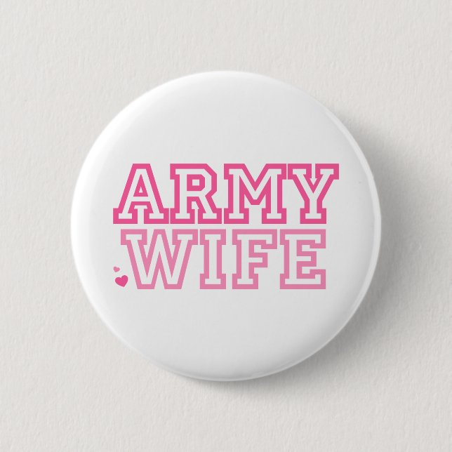 Army Wife (pink) Button (Front)