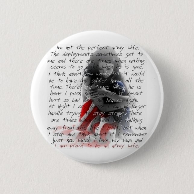 Army wife poem pinback button (Front)