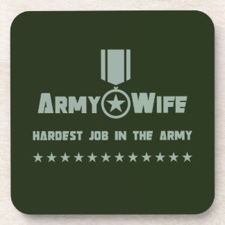 Army Wife Proud Military Service Star Medal Beverage Coaster