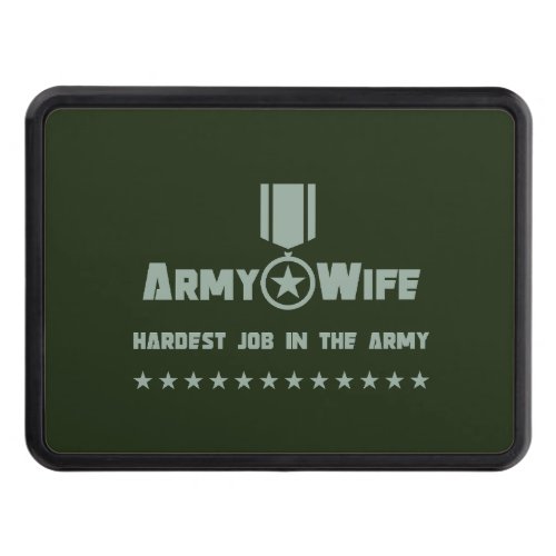 Army Wife Proud Military Service Star Medal Hitch Cover