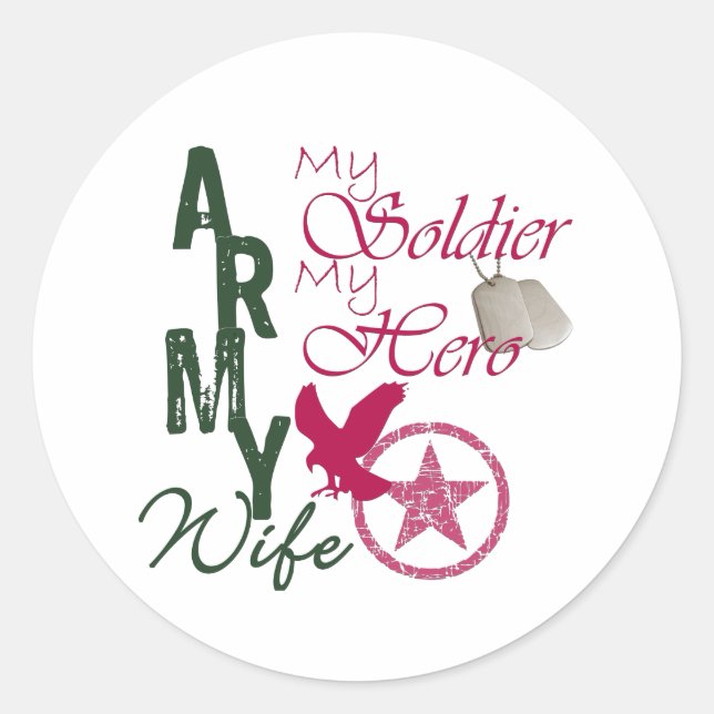 Army Wife - Soldier Classic Round Sticker (Front)