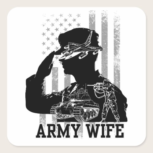 Army Wife Square Sticker