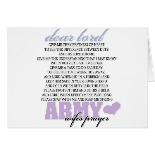 Army Wife's Prayer Cards (Front Horizontal)