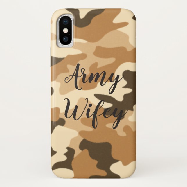 Army Wifey Desert Beige Camo iPhone Case (Back)