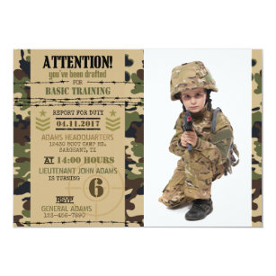 Top Secret Army Soldier Camouflage Party Thank You Cards 