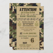 Army Woodland Camouflage Military Birthday Invitation (Front/Back)