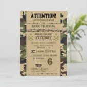 Army Woodland Camouflage Military Birthday Invitation (Standing Front)
