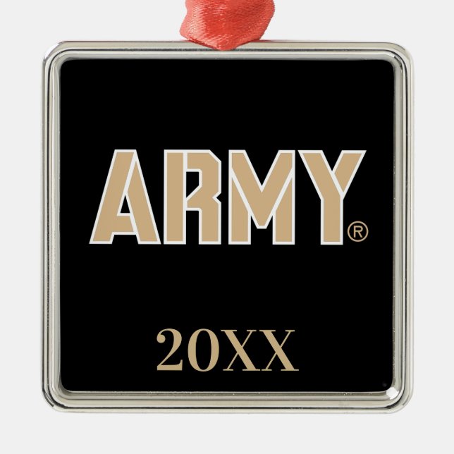 Army Wordmark Metal Ornament (Front)