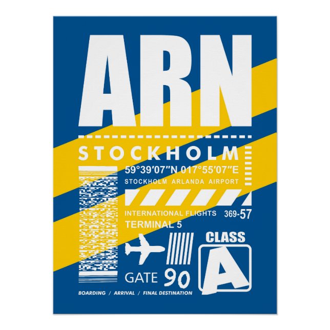 ARN Stockholm Airport Poster (Front)
