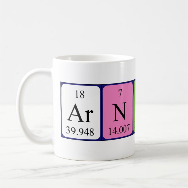 Arnaldo periodic table name mug (Left)