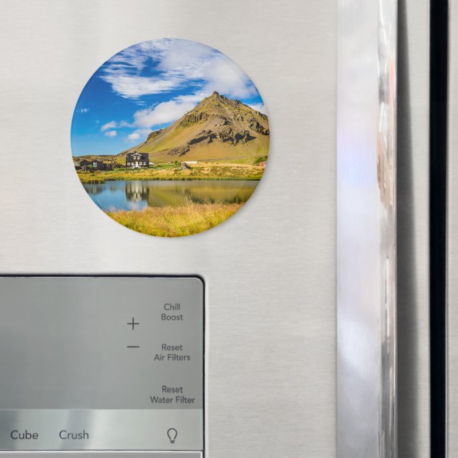 Arnarstapi Amtmansshus And Mount Stapafell, Icelan Magnet (In Situ (Fridge))