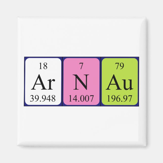 Arnau periodic table name magnet (Front)
