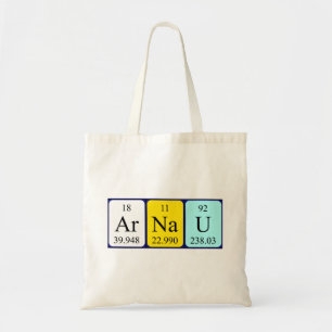 Arnau periodic table name tote bag