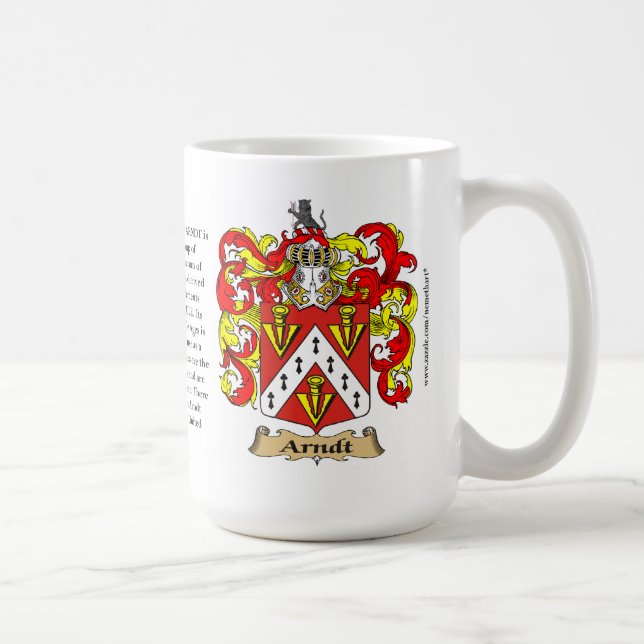 Arndt Family Coat of Arms (Crest) including the Or Coffee Mug (Right)