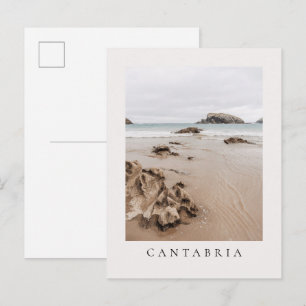 Arnia beach in Spain, neutral aesthetic beach Postcard