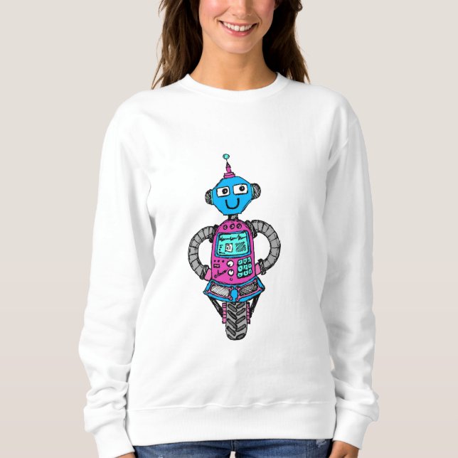 Arnie Robot: Pink and blue Sweatshirt (Front)