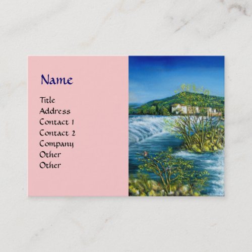 ARNO RIVER AT ROVEZZANO Florence Italy pink Business Card