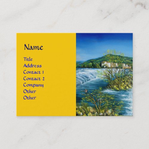 ARNO RIVER AT ROVEZZANO Florence Italy yellow blue Business Card