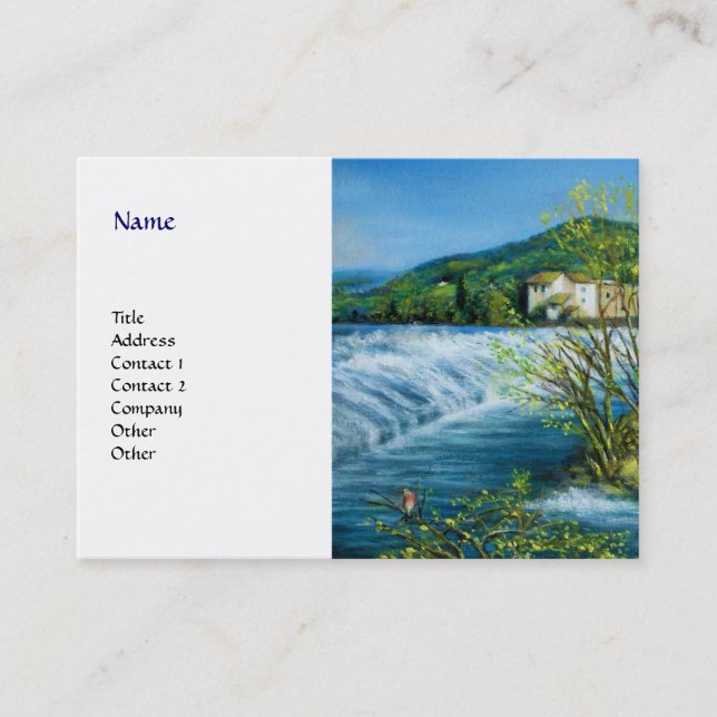 ARNO RIVER AT ROVEZZANO Florence Tuscany Landscape Business Card (Front)