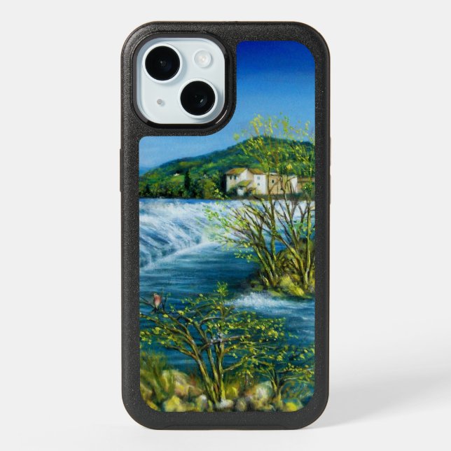 ARNO RIVER AT ROVEZZANO Florence Tuscany Landscape iPhone 15 Case (Back)
