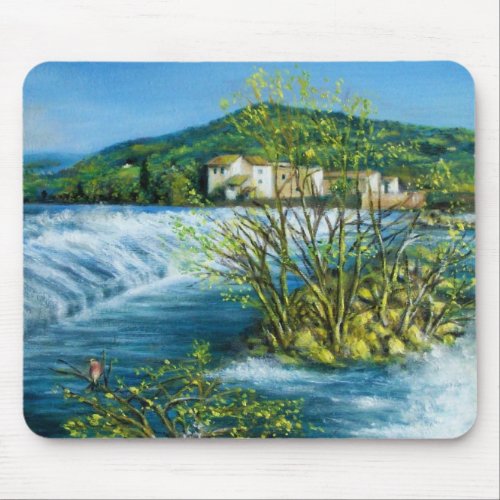 ARNO RIVER AT ROVEZZANO Florence Tuscany Landscape Mouse Pad
