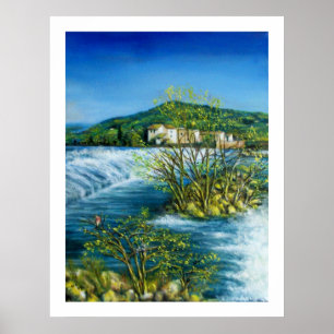 ARNO RIVER AT ROVEZZANO Florence Tuscany Landscape Poster