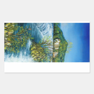 ARNO RIVER AT ROVEZZANO Florence Tuscany Landscape Rectangular Sticker